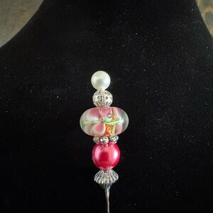 Beaded Stick Pin Brooch - NWOT
